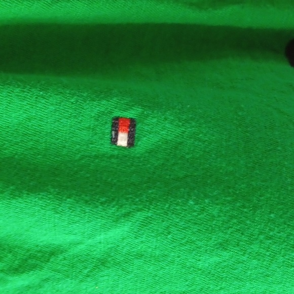 Tommy Hilfiger Navy and Green Striped 3/4 sleeve tee - Picture 2 of 7